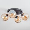 Koyoto Plafondlamp, Kogellampje Amber, 4-lichts