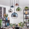 Koyoto Hanglamp, Kogellampje, Hanglamp Blauw, Chroom, Groen, Duidelijk, Koperkleurig, Rookkleurig, 5-lichts