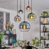 Koyoto Hanglamp, Kogellampje, Hanglamp Blauw, Chroom, Groen, Duidelijk, Koperkleurig, Rookkleurig, 5-lichts