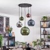 Koyoto Hanglamp, Kogellampje, Hanglamp Blauw, Chroom, Groen, Koperkleurig, Rookkleurig, 5-lichts