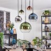 Koyoto Hanglamp, Kogellampje, Hanglamp Blauw, Chroom, Groen, Duidelijk, Koperkleurig, Rookkleurig, 5-lichts