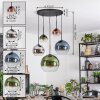 Koyoto Hanglamp, Kogellampje, Hanglamp Blauw, Chroom, Groen, Duidelijk, Koperkleurig, Rookkleurig, 5-lichts