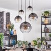 Koyoto Hanglamp, Kogellampje, Hanglamp Duidelijk, Rookkleurig, 5-lichts