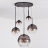 Koyoto Hanglamp, Kogellampje, Hanglamp Duidelijk, Rookkleurig, 5-lichts