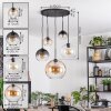 Koyoto Hanglamp, Kogellampje, Hanglamp Amber, Duidelijk, Rookkleurig, 5-lichts