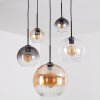 Koyoto Hanglamp, Kogellampje, Hanglamp Amber, Duidelijk, Rookkleurig, 5-lichts