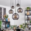 Koyoto Hanglamp, Kogellampje, Hanglamp Rookkleurig, 5-lichts