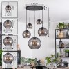 Koyoto Hanglamp, Kogellampje, Hanglamp Rookkleurig, 5-lichts
