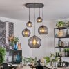 Koyoto Hanglamp, Kogellampje, Hanglamp Rookkleurig, 5-lichts