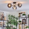 Koyoto Plafondlamp, Kogellampje Goud, Zwart, 3-lichts