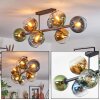 Koyoto Plafondlamp, Kogellampje Blauw, Goud, Groen, Duidelijk, 8-lichts