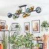 Koyoto Plafondlamp, Kogellampje Blauw, Goud, Groen, Duidelijk, 10-lichts