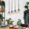 Koyoto Hanglamp, Kogellampje, Hanglamp Natuurlijke kleuren, Zwart, 4-lichts