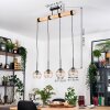 Koyoto Hanglamp, Kogellampje, Hanglamp Natuurlijke kleuren, Zwart, 4-lichts