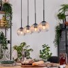 Koyoto Hanglamp, Kogellampje, Hanglamp Natuurlijke kleuren, Zwart, 4-lichts