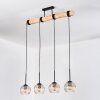 Koyoto Hanglamp, Kogellampje, Hanglamp Natuurlijke kleuren, Zwart, 4-lichts