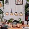 Koyoto Hanglamp, Kogellampje, Hanglamp Natuurlijke kleuren, Zwart, 4-lichts