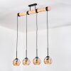 Koyoto Hanglamp, Kogellampje, Hanglamp Natuurlijke kleuren, Zwart, 4-lichts