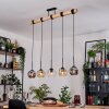 Ripoll Hanglamp, Kogellampje, Hanglamp Natuurlijke kleuren, Zwart, 5-lichts