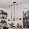 Ripoll Hanglamp, Kogellampje, Hanglamp Natuurlijke kleuren, Zwart, 5-lichts