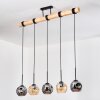 Ripoll Hanglamp, Kogellampje, Hanglamp Natuurlijke kleuren, Zwart, 5-lichts