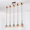 Ripoll Hanglamp, Kogellampje, Hanglamp Natuurlijke kleuren, Zwart, 5-lichts