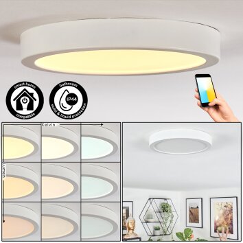 Finsrud Badkamerlamp, Plafondlamp, Paneel LED Wit, 1-licht