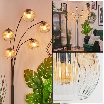 Ripoll Kogellampje, Staande lamp Amber, Duidelijk, 5-lichts