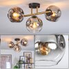 Ripoll Plafondlamp, Kogellampje Goud, Zwart, 3-lichts