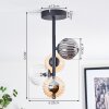 Chehalis Plafondlamp, Kogellampje Amber, Duidelijk, Rookkleurig, 4-lichts