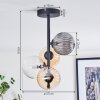 Chehalis Plafondlamp, Kogellampje Amber, Duidelijk, Rookkleurig, 4-lichts