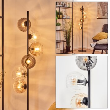 Koyoto Kogellampje, Staande lamp Amber, Duidelijk, Rookkleurig, 6-lichts