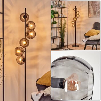 Koyoto Kogellampje, Staande lamp Rookkleurig, 6-lichts