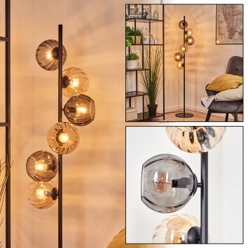Koyoto Kogellampje, Staande lamp Amber, Rookkleurig, 6-lichts