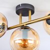 Koyoto Plafondlamp, Kogellampje Goud, Zwart, 3-lichts