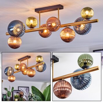 Chehalis Plafondlamp, Kogellampje Goud, Zwart, 8-lichts