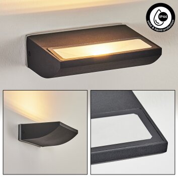 Damor Wandlamp voor buiten, Wandlamp LED Zwart, 1-licht