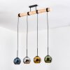 Koyoto Hanglamp, Kogellampje, Hanglamp Natuurlijke kleuren, Zwart, 4-lichts