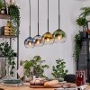 Koyoto Hanglamp, Kogellampje, Hanglamp Natuurlijke kleuren, Zwart, 4-lichts