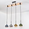 Koyoto Hanglamp, Kogellampje, Hanglamp Natuurlijke kleuren, Zwart, 4-lichts