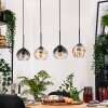 Koyoto Hanglamp, Kogellampje, Hanglamp Natuurlijke kleuren, Zwart, 4-lichts