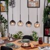 Koyoto Hanglamp, Kogellampje, Hanglamp Natuurlijke kleuren, Zwart, 4-lichts