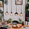 Koyoto Hanglamp, Kogellampje, Hanglamp Natuurlijke kleuren, Zwart, 4-lichts