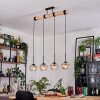 Koyoto Hanglamp, Kogellampje, Hanglamp Natuurlijke kleuren, Zwart, 4-lichts