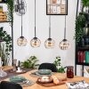 Koyoto Hanglamp, Kogellampje, Hanglamp Natuurlijke kleuren, Zwart, 4-lichts