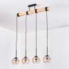 Koyoto Hanglamp, Kogellampje, Hanglamp Natuurlijke kleuren, Zwart, 4-lichts
