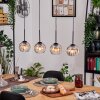 Koyoto Hanglamp, Kogellampje, Hanglamp Natuurlijke kleuren, Zwart, 4-lichts