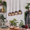 Koyoto Hanglamp, Kogellampje, Hanglamp Natuurlijke kleuren, Zwart, 4-lichts