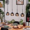 Koyoto Hanglamp, Kogellampje, Hanglamp Natuurlijke kleuren, Zwart, 4-lichts