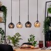 Koyoto Hanglamp, Kogellampje, Hanglamp Natuurlijke kleuren, Zwart, 4-lichts